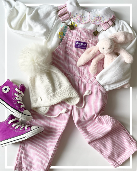 Vintage Oshkosh Baby Pink Overalls 18-24m(?)