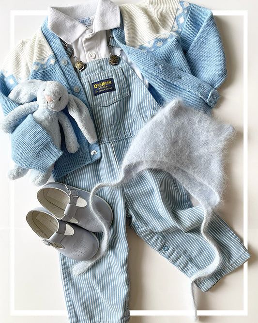 Vintage Oshkosh Baby Blue Overalls 18m