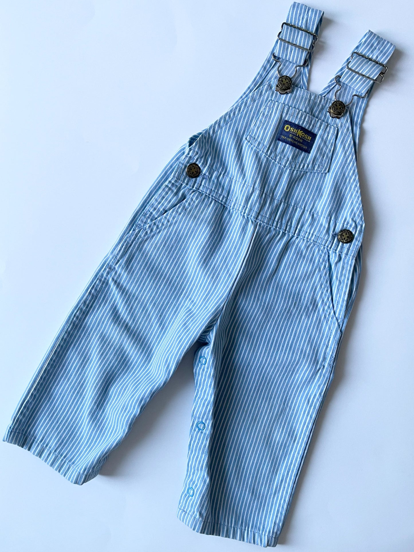 Vintage Oshkosh Baby Blue Overalls 18m