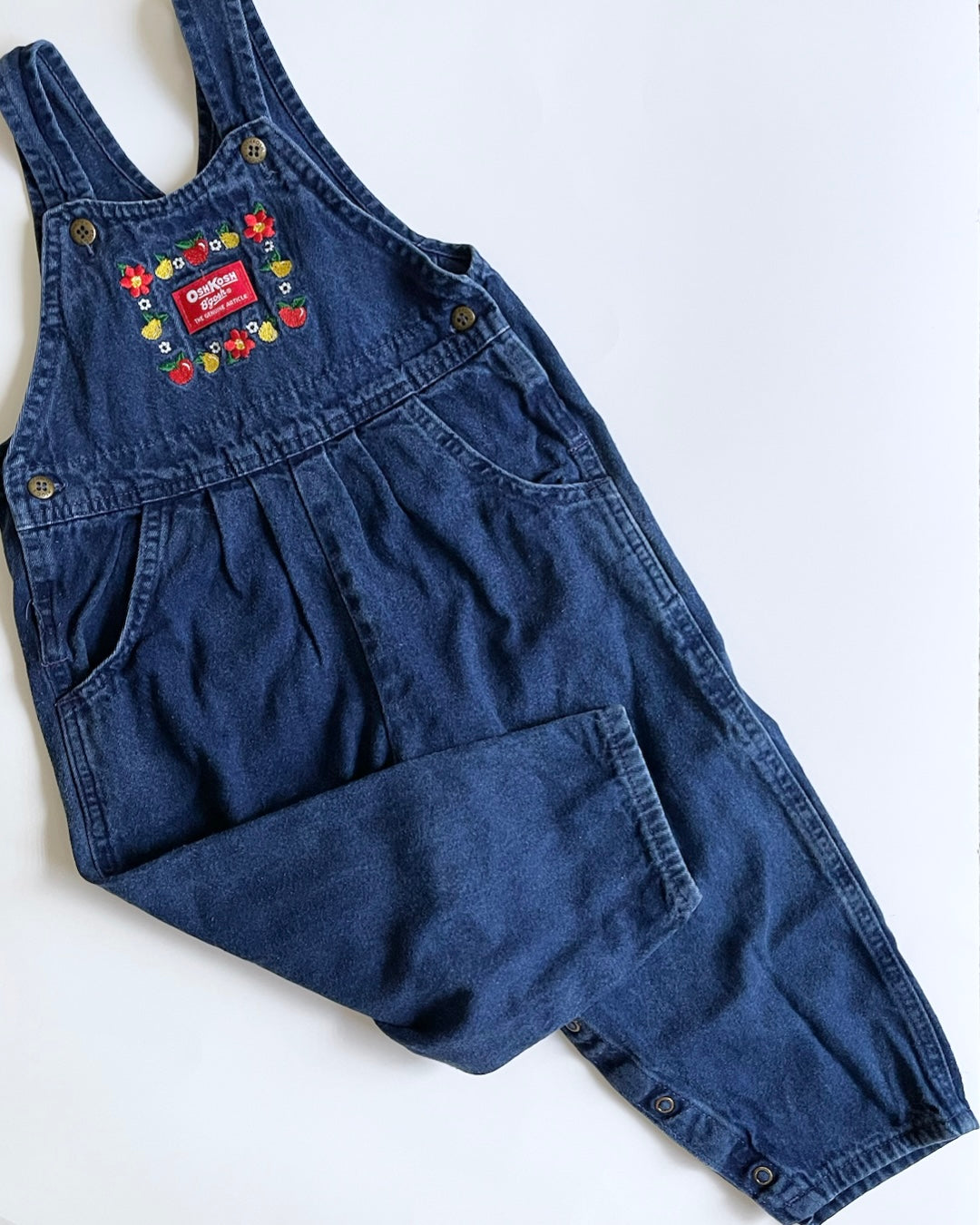 Vintage OshKosh ‘Apple & Lemon’ Overalls 4-6T