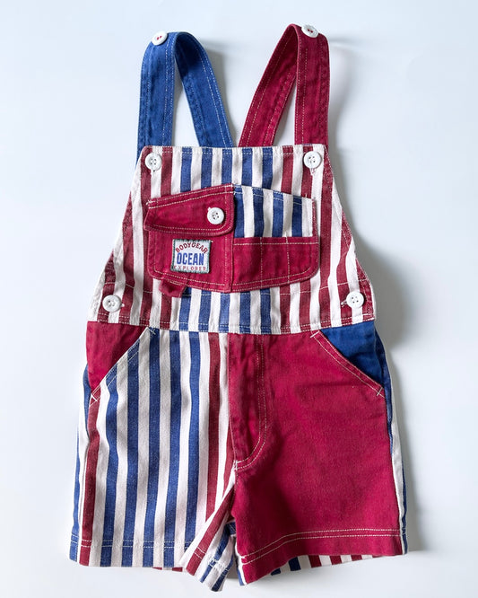 Vintage Striped Shortalls 4t