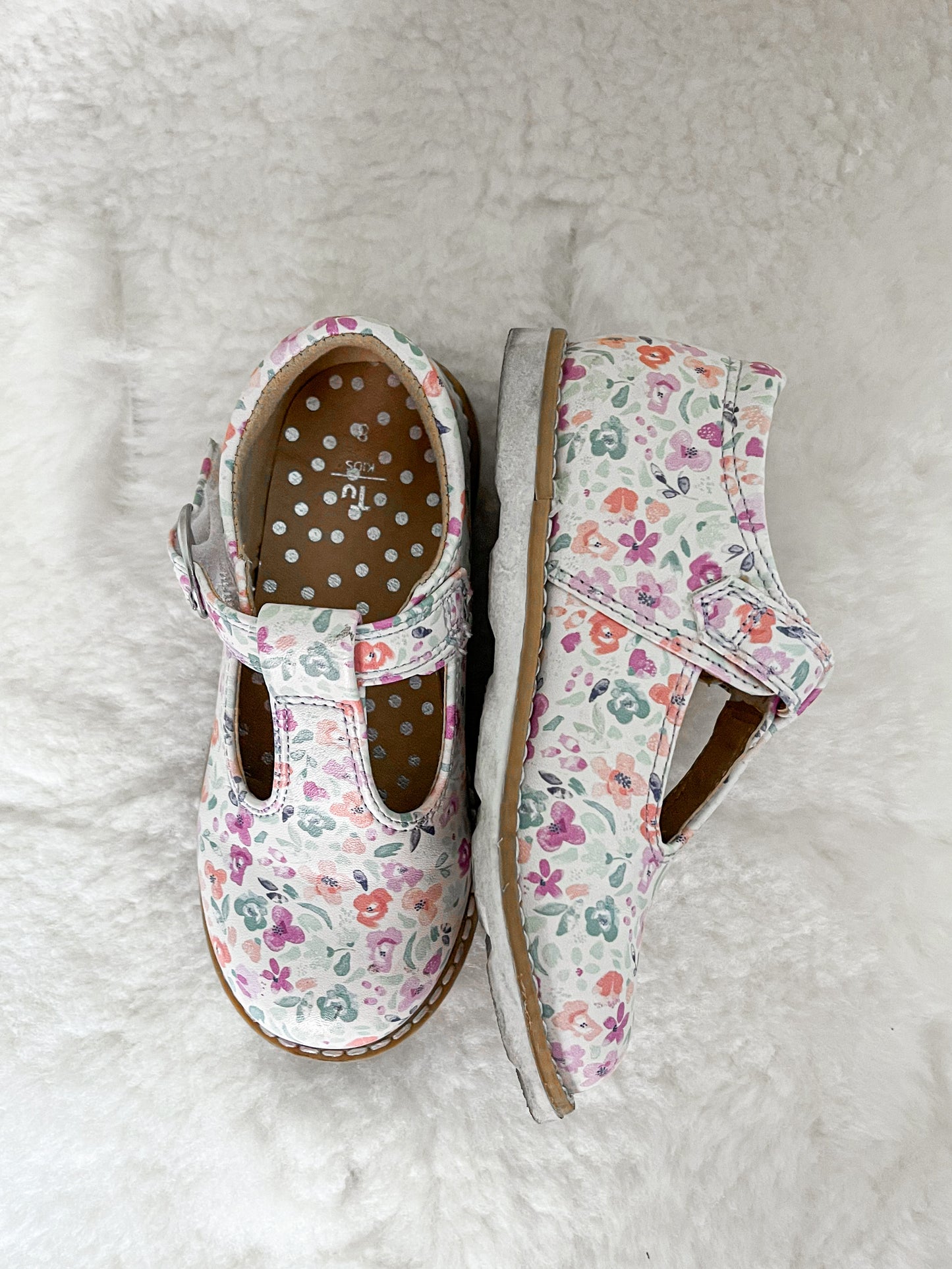 TU Floral T Bar Shoes 8/9