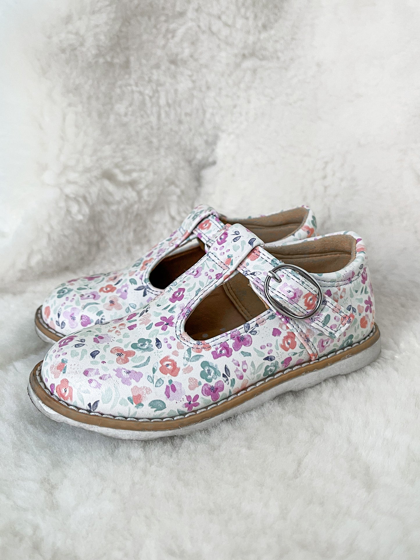 TU Floral T Bar Shoes 8/9