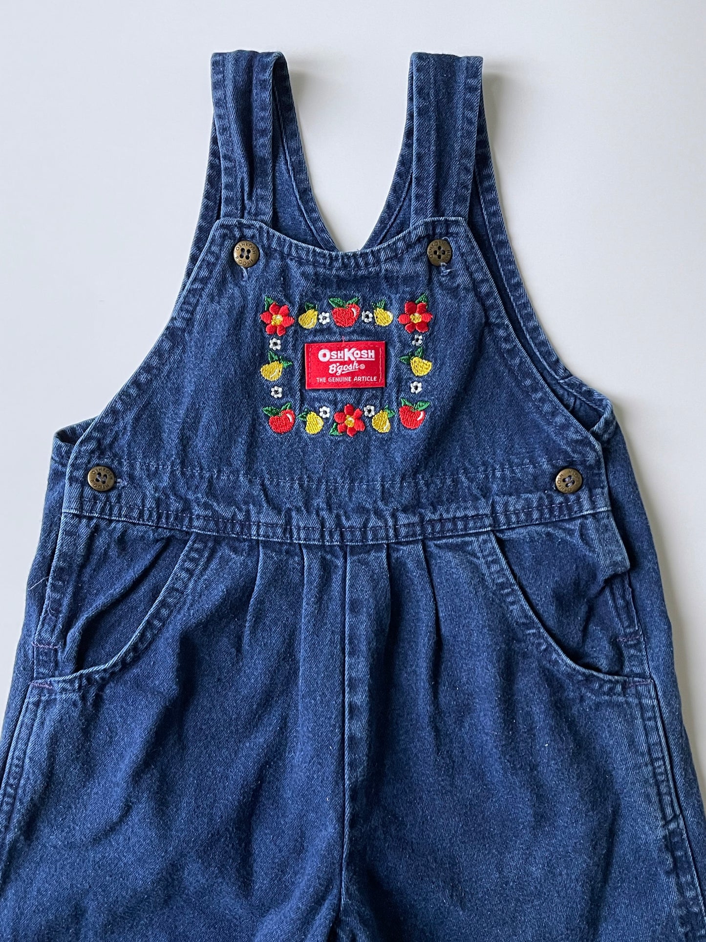 Vintage OshKosh ‘Apple & Lemon’ Overalls 4-6T