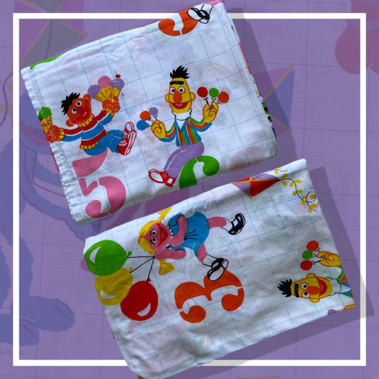 Vintage Sesame Street Flat & Fitted Twin Sheets